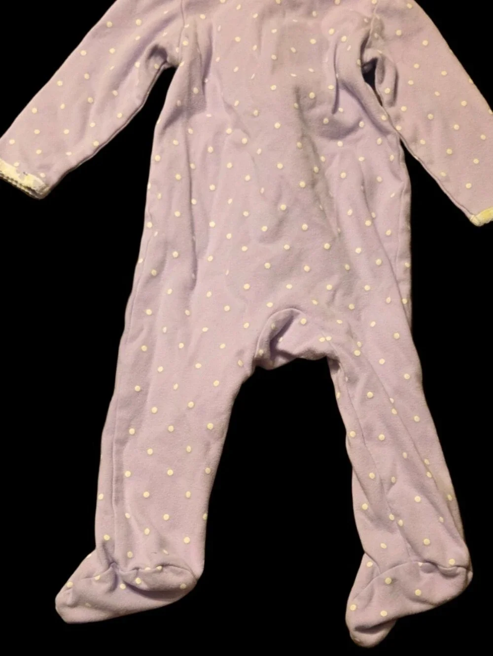 Carter's Lavender Polka Dot One-Piece Pajamas With Heart Detail 9mo